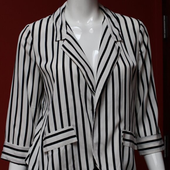 Sparkle & Fade Black and White Striped Blazer - Picture 4 of 13